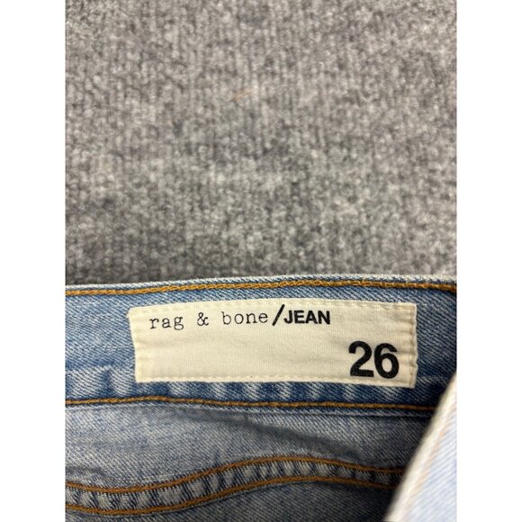 Rag & Bone Boyfriend Jeans Women's 26 Blue Denim Distressed Released Hem - Picture 2 of 9